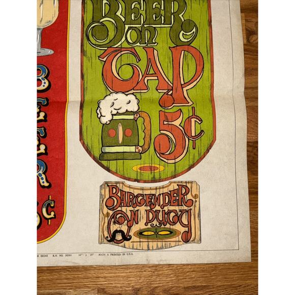 Vintage Old Fashioned Beer Signs 16 x 20” felt banner Wall Decor - Picture 5 of 6